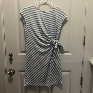 Blue and white striped Maternity dress